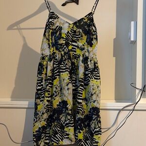 5/48 Yellow and Blue Patterned Mini Dress